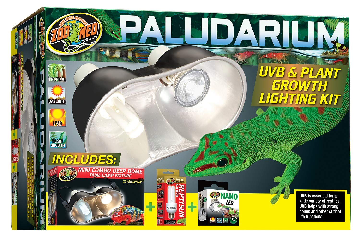 Zoo Med Paludarium Uvb + Plant Growth Light Kit