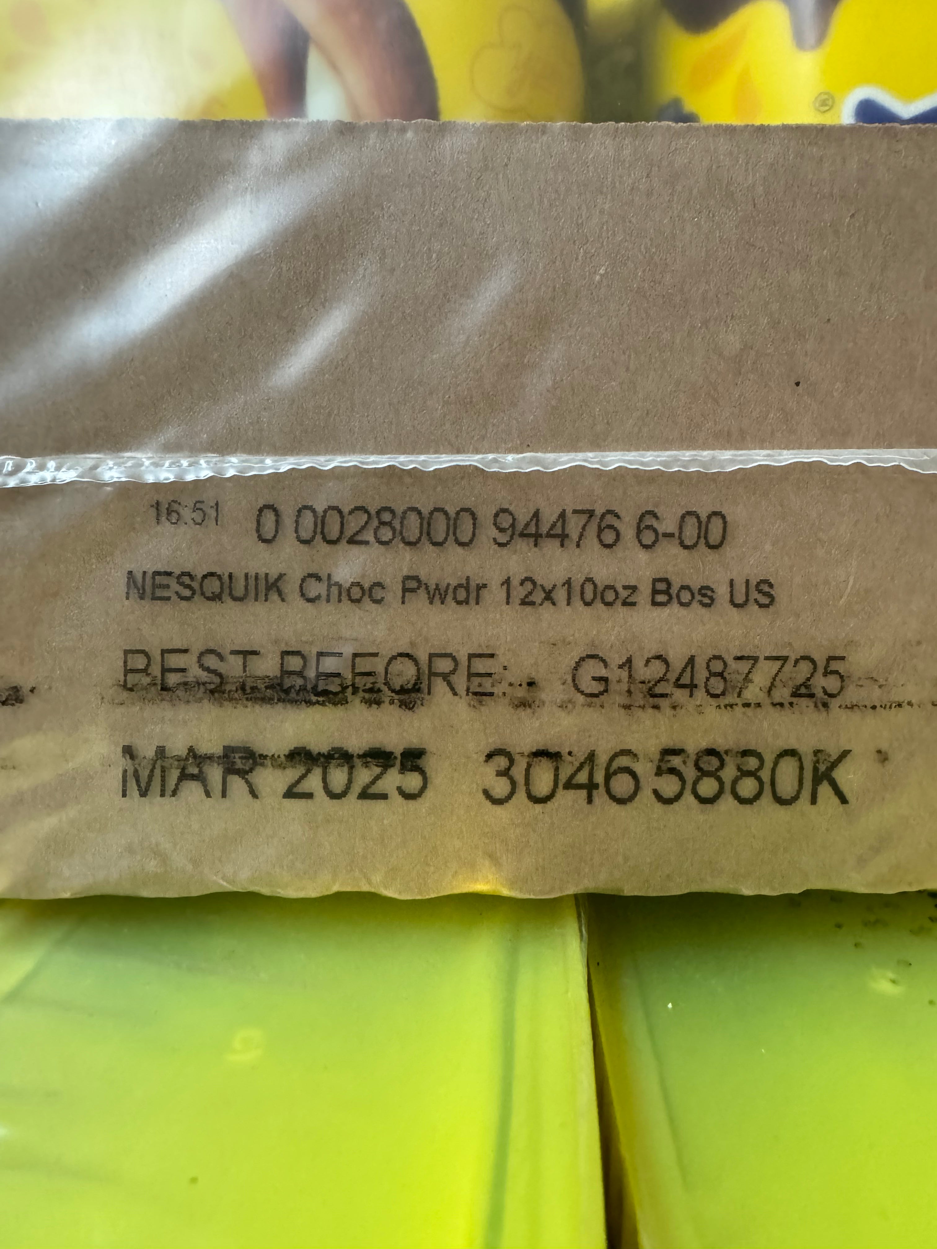 (108 Units) 9 Cases Nestle Nesquik Chocolate Flavor Powder 10oz EXP 3/2025