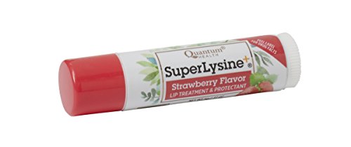 Quantum Health SuperLysine+ Lip Sunscreen Coldstick|Strawberry|Herbal Lip Balm|Soothes, Moisturizes, and Protects Lips from the Sun|SPF 21|0.17 Ounce Stick
