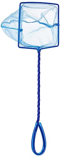 Marina 8-Inch Blue Fine Nylon Net with 12-Inch Handle, Aquarium Maintenance Tool, Blue, 11277
