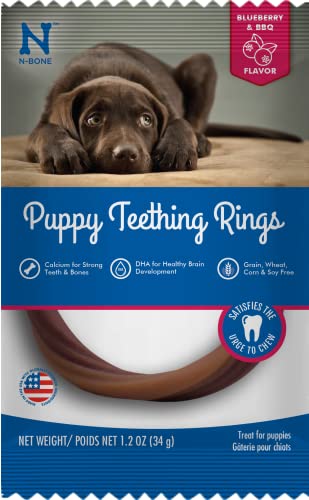 N-Bone Puppy Teething Rings Grain-Free Blueberry BBQ, 1 Count