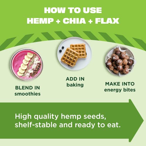 Manitoba Harvest Organic Hemp + Chia & Flax, 7 oz – 8g Plant Based Protein, 5g of Fiber per Serving – Vegan, Keto, Paleo – Omega 3 & 6 – Superseed Blend for Smoothies, Baking