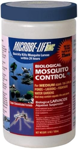 MICROBE-LIFT BMC Biological Mosquito Control, Liquid Treatment for Medium-Sized Decorative Water Gardens Up to 2,000 Gallons, Fountains and Ponds, 6 Fluid Ounces