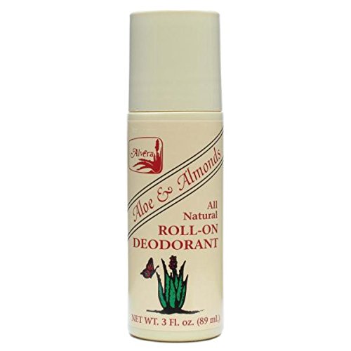 Alvera All Natural Roll-On Deodorant Aloe & Almonds - 3 Fl Oz, 4 pack
