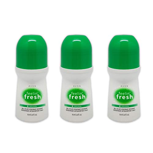 Avon Feeling Fresh Original Roll-On Antiperspirant Deodorant 2.6 fl.oz,Lot of 3