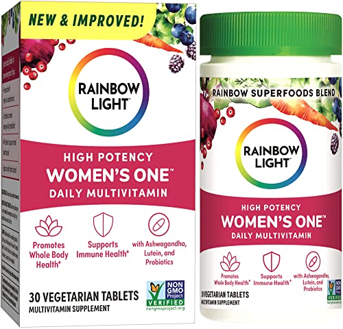 Rainbow Light Multivitamin for Women, Vitamin C, D & Zinc, Probiotics, Women’s One Multivitamin Provides High Potency Immune Support, Non-GMO, Vegetarian, 30 Tablets