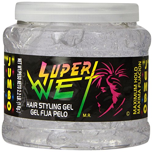 Super Wet, Hair Styling Gel, Clear, Jumbo, 2.2 lb