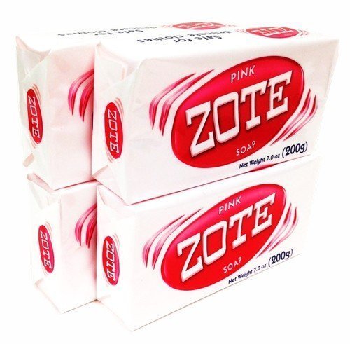 Zote Laundry Soap Bar - Stain Remover - Catfish Bait - Pink 4 Bars-7 Oz (200g) Each by Zote