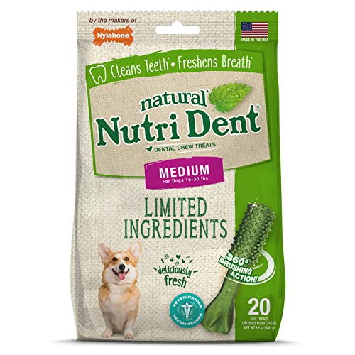 Nylabone Nutri Dent Fresh Breath Flavored Dental Chews Medium - 15 lbs. to 30 lbs.