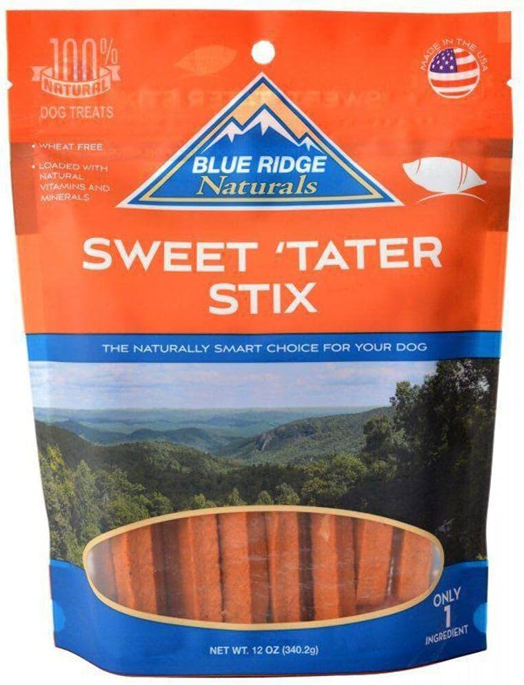 Blue Ridge Naturals Sweet Potato Tater Stix Dog Treats, 12 oz.