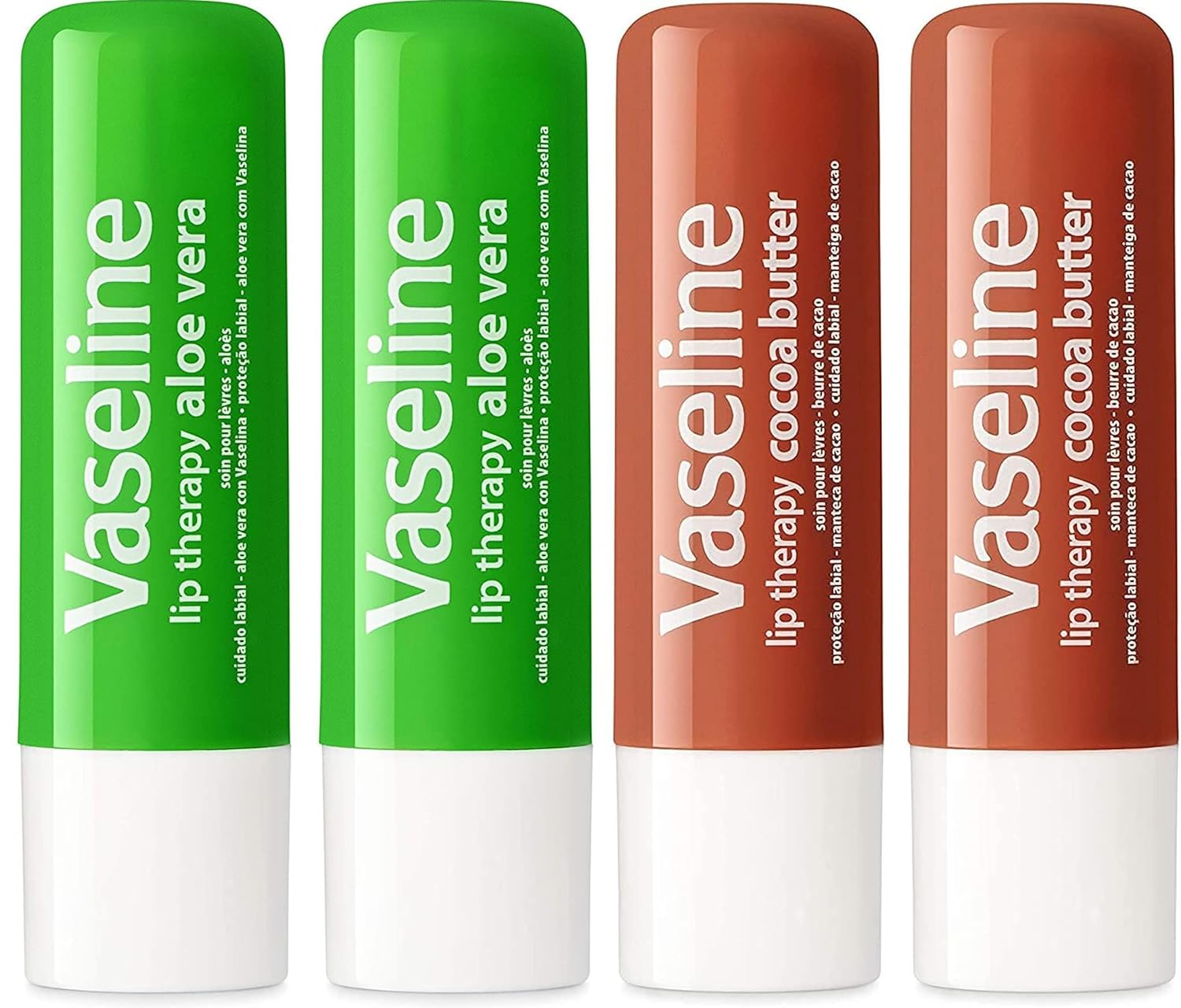 Vaseline Lip Therapy Stick | Petroleum Jelly Vaseline Lip Balm (2 Aloe - 2 Cocoa)