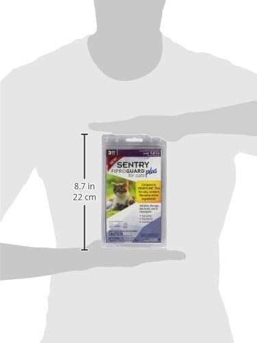 SENTRY Fiproguard Plus for Cats, Flea and Tick Prevention for Cats (1.5 Pounds and Over), Includes 3 Month Supply of Topical Flea Treatments