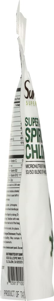 Sunfood Superfoods Chlorella Tablets - Chlorophyll, Chlorella Supplement, Chlorophyll Pills, Broken Cell Wall Algae Capsules, Non GMO, Vegan - 2 oz Bag