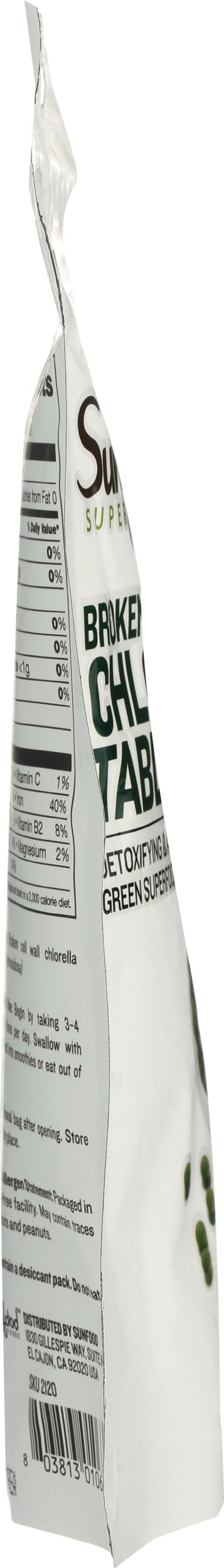 Sunfood Superfoods Chlorella Tablets - Chlorophyll, Chlorella Supplement, Chlorophyll Pills, Broken Cell Wall Algae Capsules, Non GMO, Vegan - 2 oz Bag