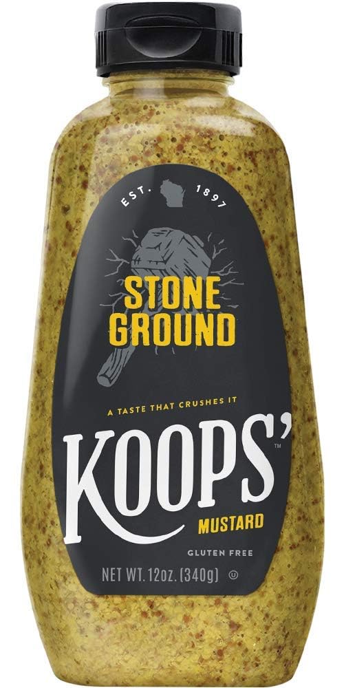Koops' Organic Stone Ground Mustard – Old-Fashioned Mustard, Gluten-Free, Kosher, Non-GMO, USDA Certified Organic Mustard, Made in USA, From Quality Mustard Seeds – 12 Oz, Pack of 1