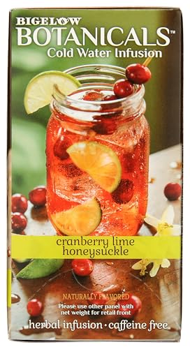 Bigelow Botanicals Cold Water Infusion Strawberry Lemon Orange Blossom Tea Bags 18 Count Box (Pack of 1), Herbal Infusion, Caffeine Free, 18 Tea Bags Total