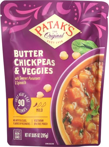 Patak’s Lentil & Veggie Tikka Masala - Vegetarian Indian Curry w/Lentils, Beans, Pumpkin, Sweet Potatoes & Vegetables - Ready-to-Eat Microwaveable Meal - Serve with Rice or Naan - 10.5oz (Pack of 6)