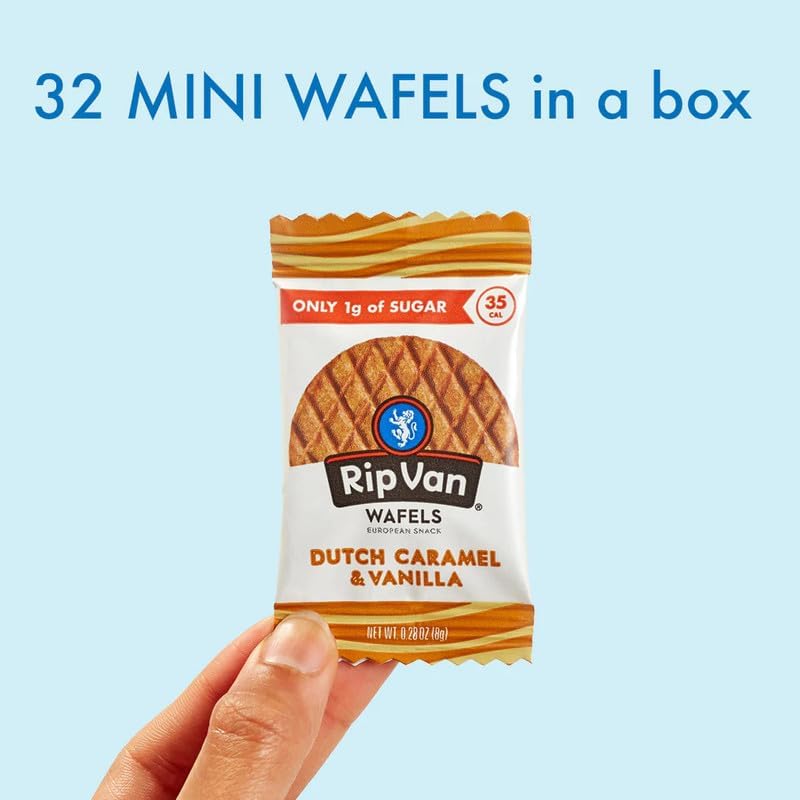 Rip Van Wafels Snack Wafels, Honey and Oats, 1.2oz, 16 Count