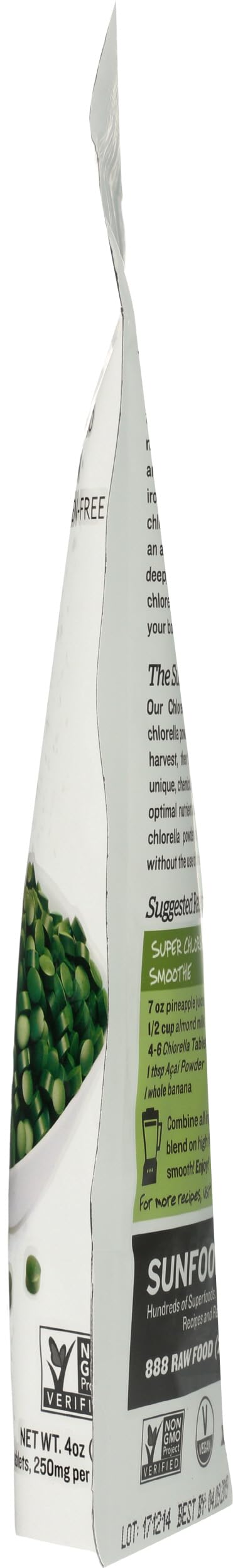 Sunfood Superfoods Chlorella Tablets - Chlorophyll, Chlorella Supplement, Chlorophyll Pills, Broken Cell Wall Algae Capsules, Non GMO, Vegan - 2 oz Bag