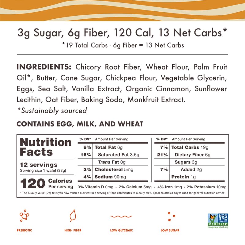 Rip Van Wafels Snack Wafels, Honey and Oats, 1.2oz, 16 Count