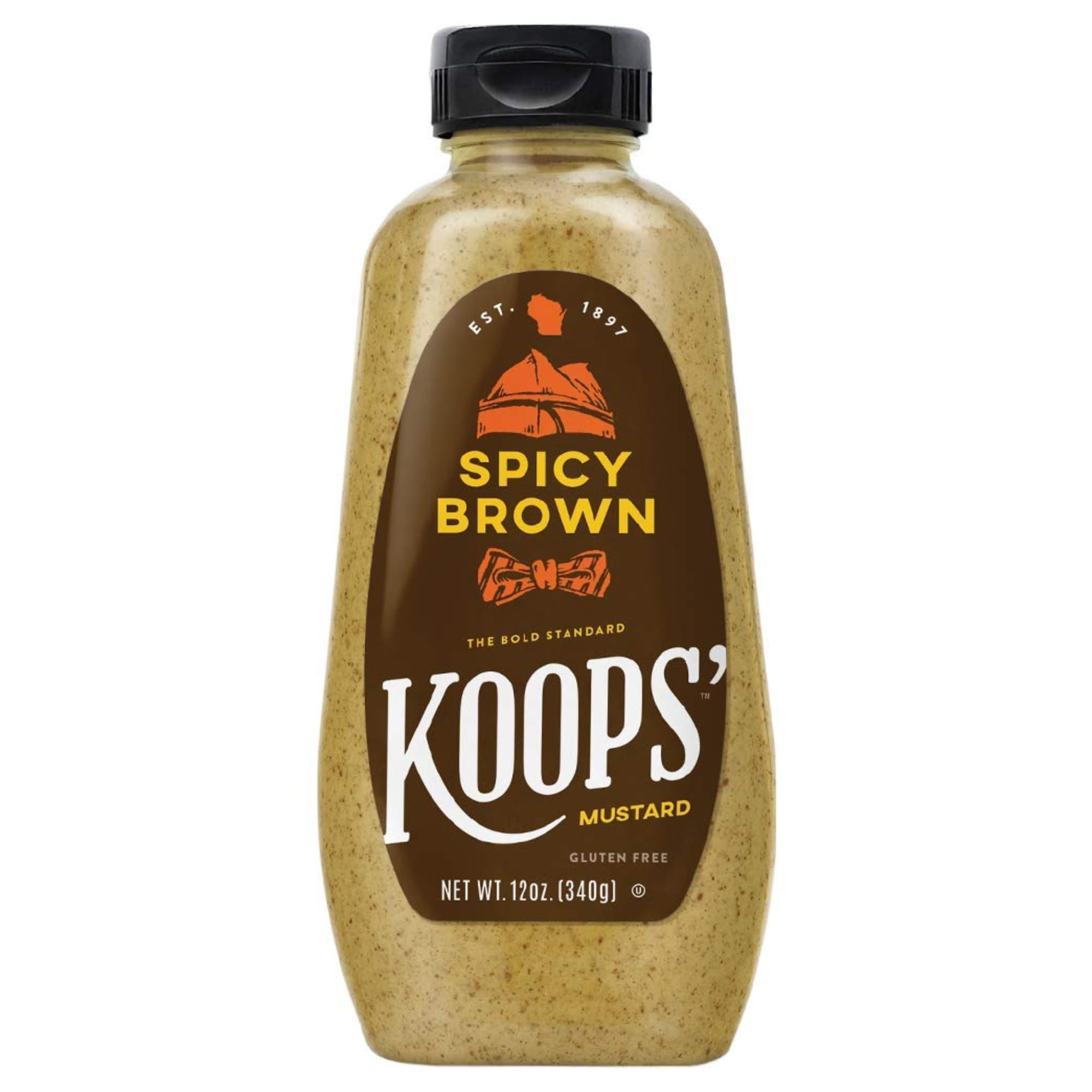 Koops' Organic Stone Ground Mustard – Old-Fashioned Mustard, Gluten-Free, Kosher, Non-GMO, USDA Certified Organic Mustard, Made in USA, From Quality Mustard Seeds – 12 Oz, Pack of 1