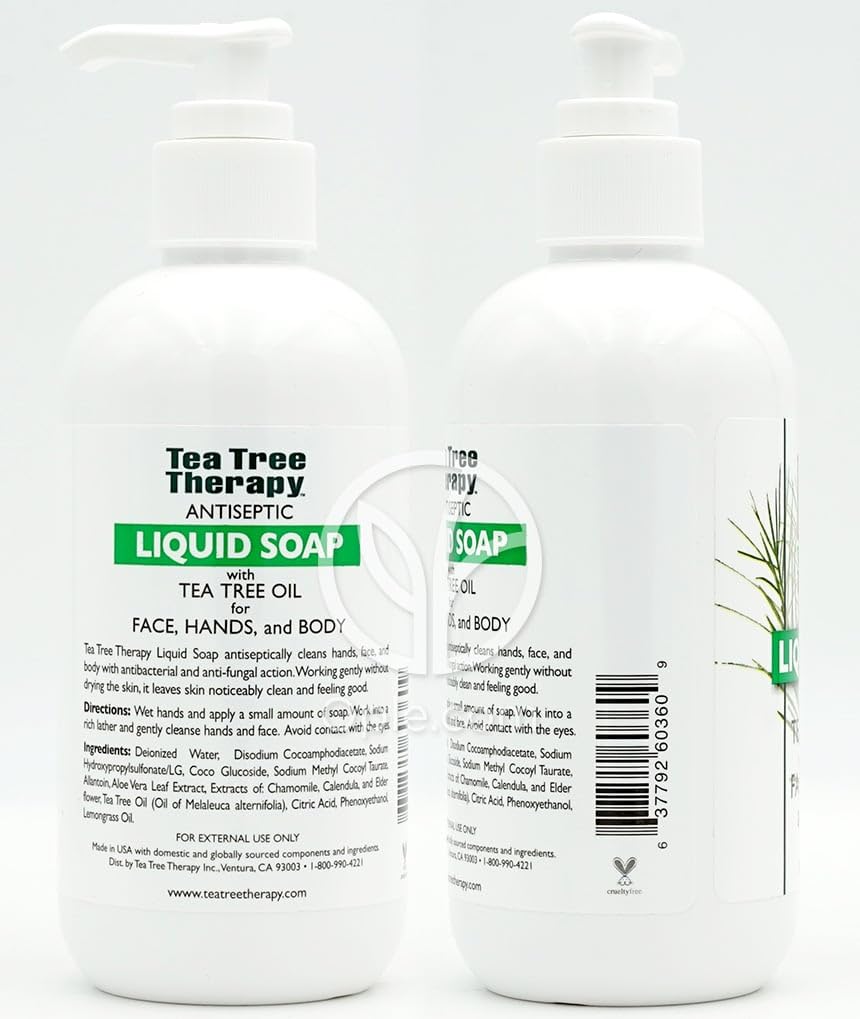 Tea Tree Therapy Antibacterial Liquid Soap, with Tea Tree Oil, 8-Ounces (Pack of 4)