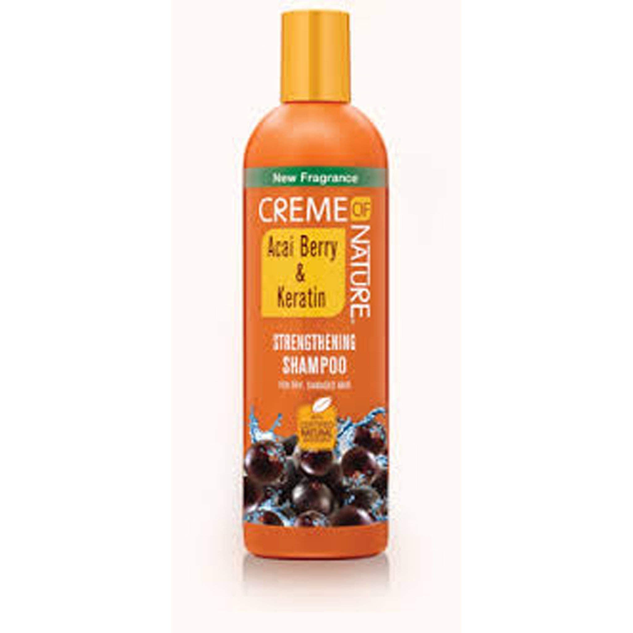 Creme of Nature, Strengthening Shampoo, Acai Berry & Keratin Formula for Dry Damaged Hair, 12 Fl Oz