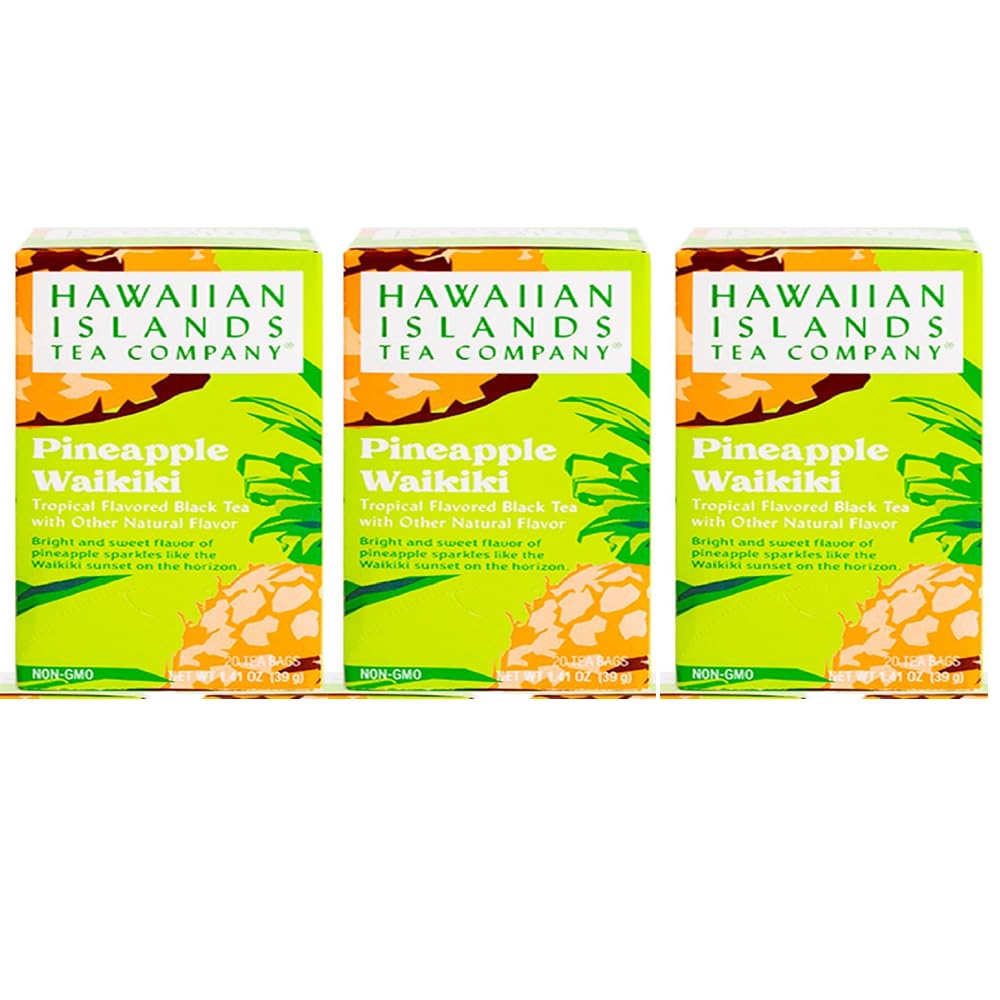 Hawaiian Islands Tea Company Mango Maui Black Tea, All Natural - 20 Teabags (1 Box)