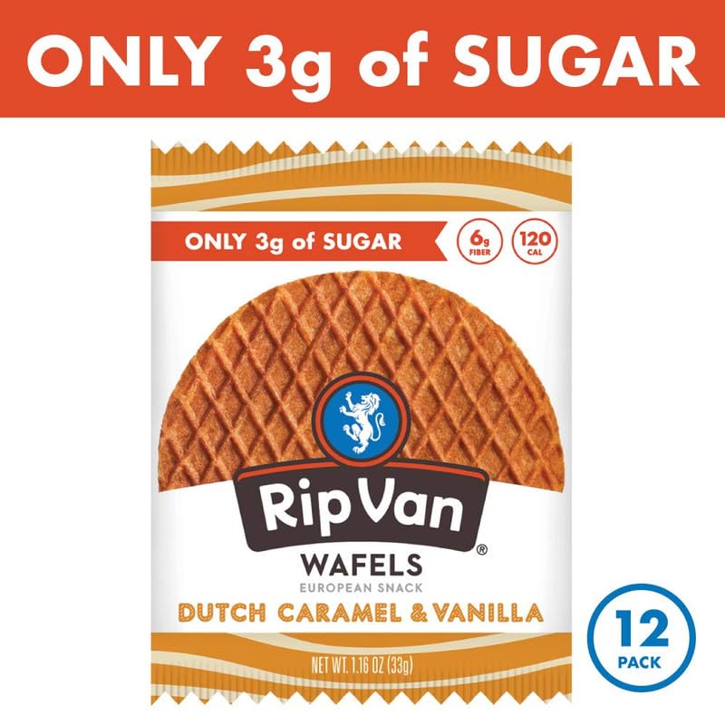 Rip Van Wafels Snack Wafels, Honey and Oats, 1.2oz, 16 Count