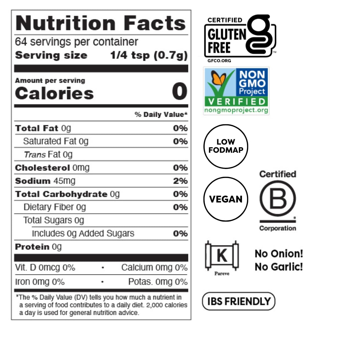 Fody Foods Taco Seasoning, 2.6 Oz, Garlic and Onion Free, Low FODMAP Certified, Gut & IBS Friendly, Vegan, Non-GMO, Gluten Free, Keto Friendly