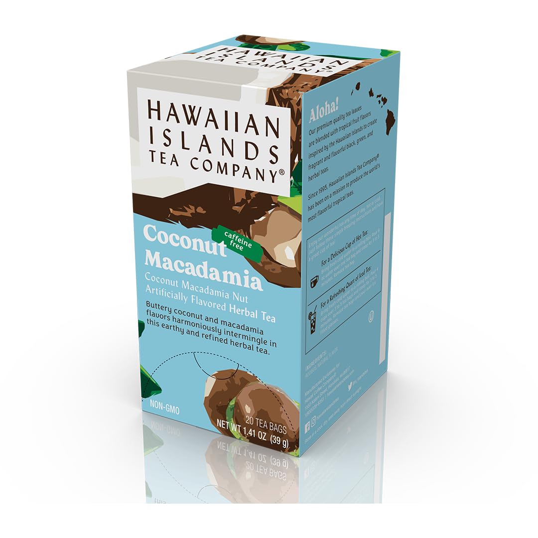 Hawaiian Islands Tea Company Mango Maui Black Tea, All Natural - 20 Teabags (1 Box)