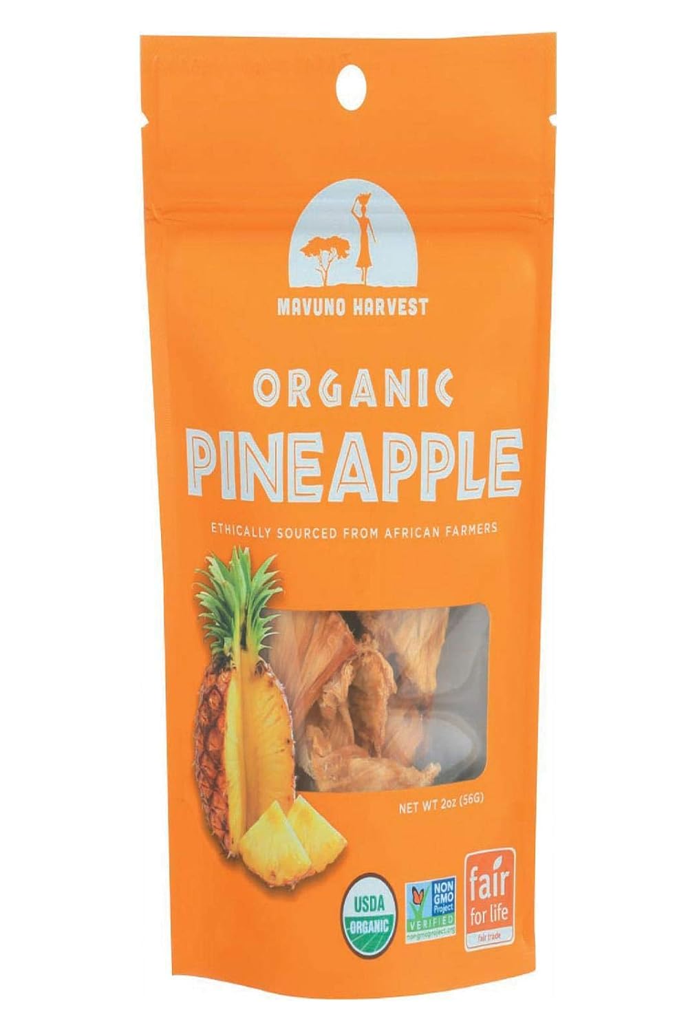 Mavuno Harvest Dried Pineapple, Organic, 2 Oz