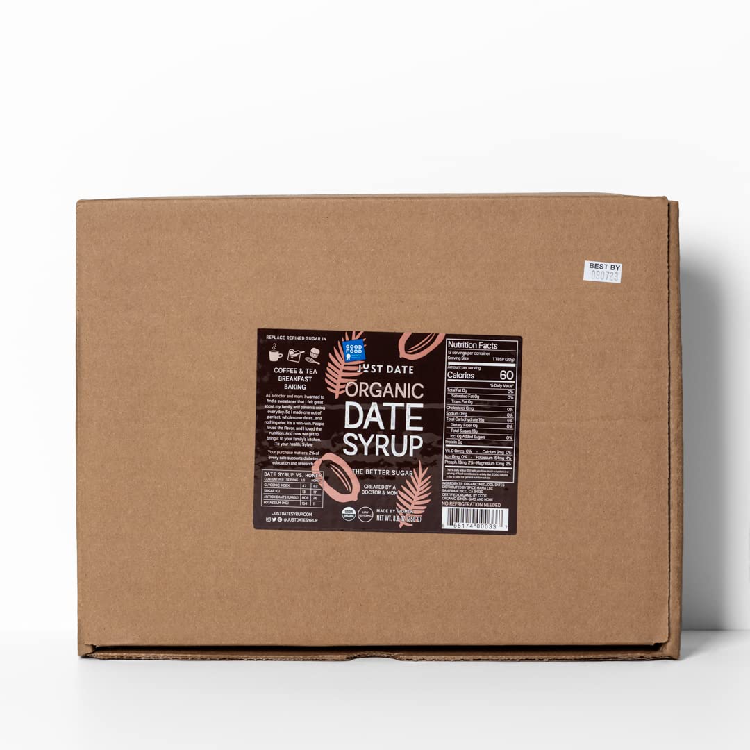 Just Date Syrup : Organic Date Sweetener | One 8.8 OZ Squeeze Bottle I Low-Glycemic, Vegan, Paleo | 1 Ingredient : 100% Organic Medjool Dates