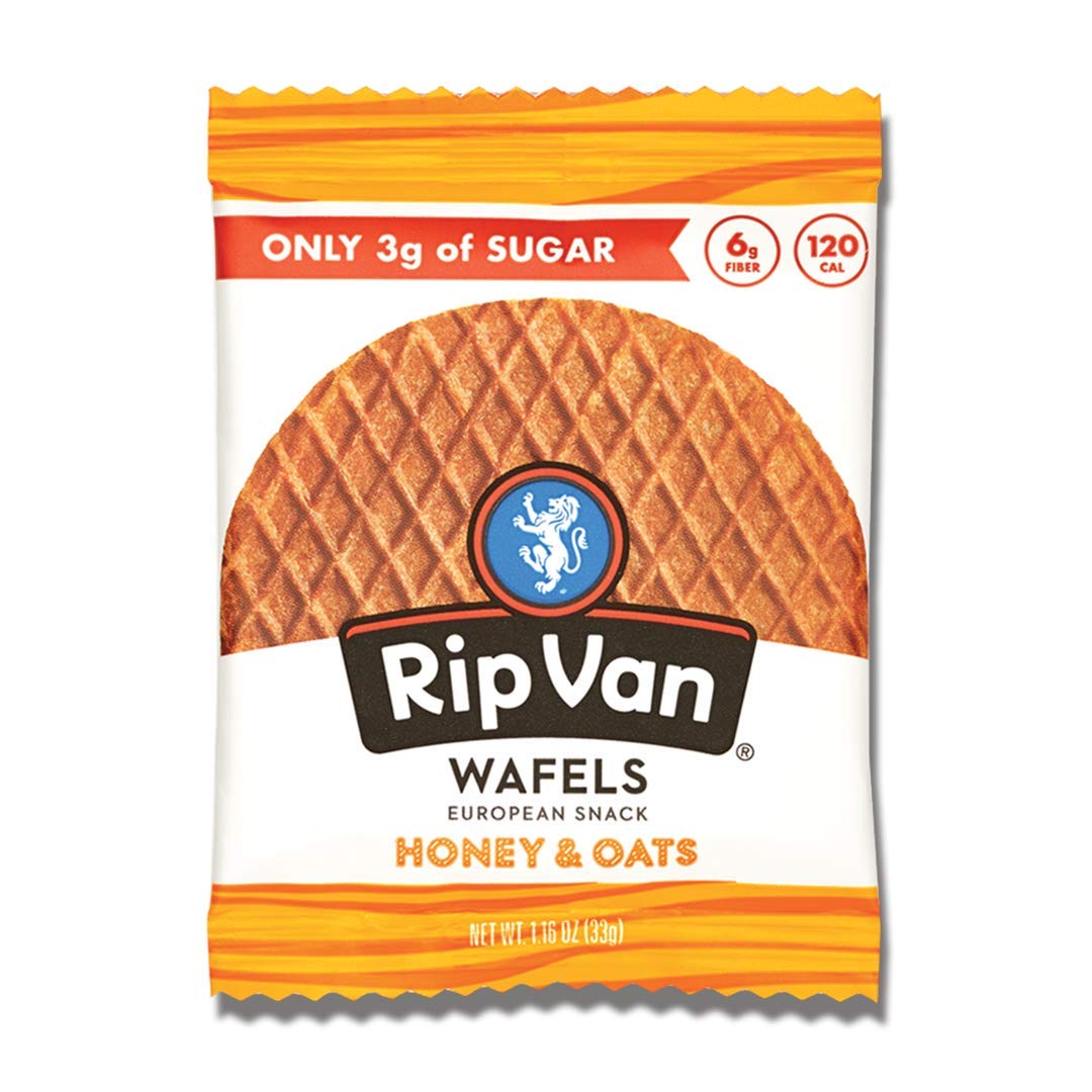 Rip Van Wafels Snack Wafels, Honey and Oats, 1.2oz, 16 Count