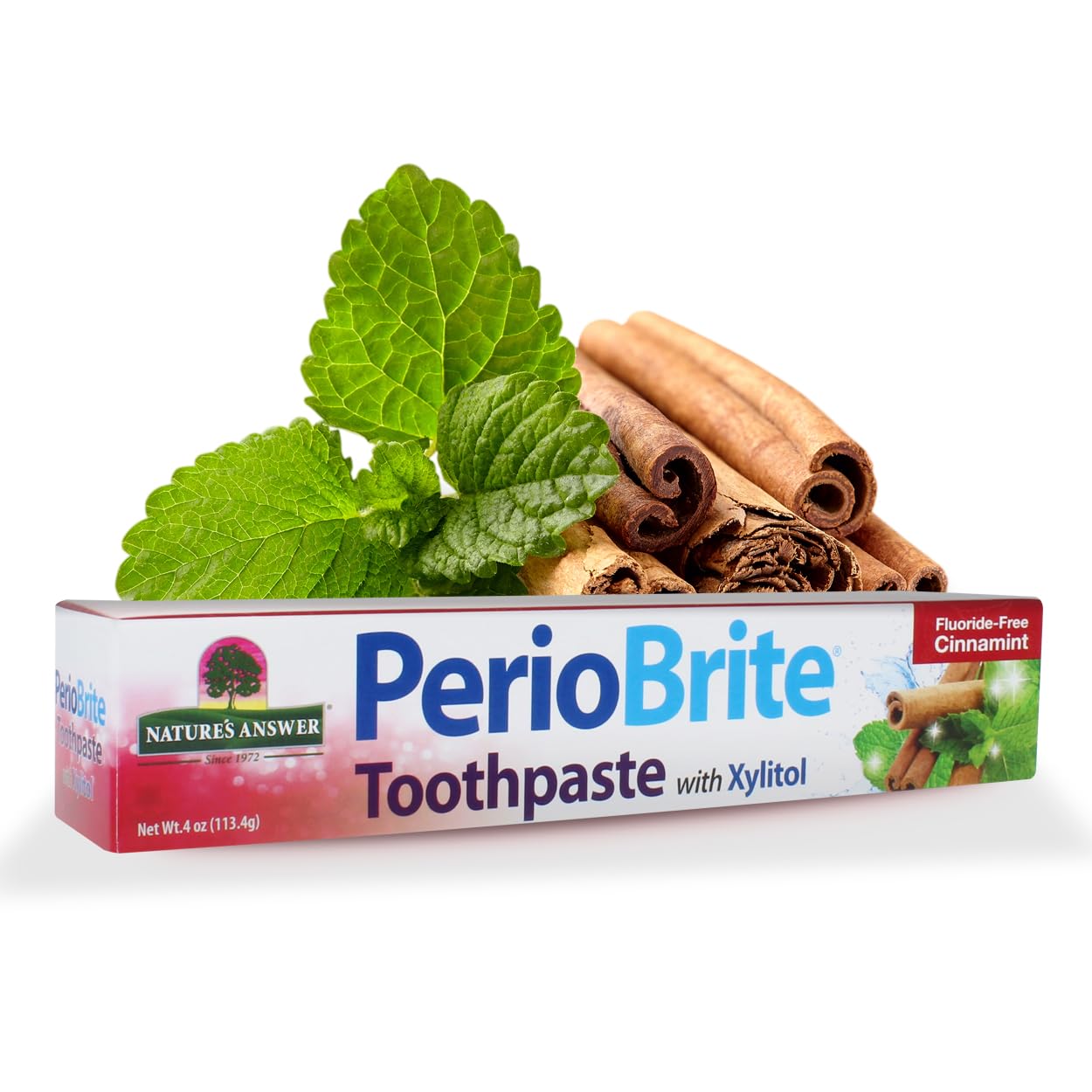 Nature's Answer PerioBrite Toothpaste, Cool Mint, 4-Ounce (Pack of 2) Fluoride Free with CoQ10 & Folic Acid | Whitens Teeth | Freshens Breath | Removes Plaque | Minimizes Dry Mouth