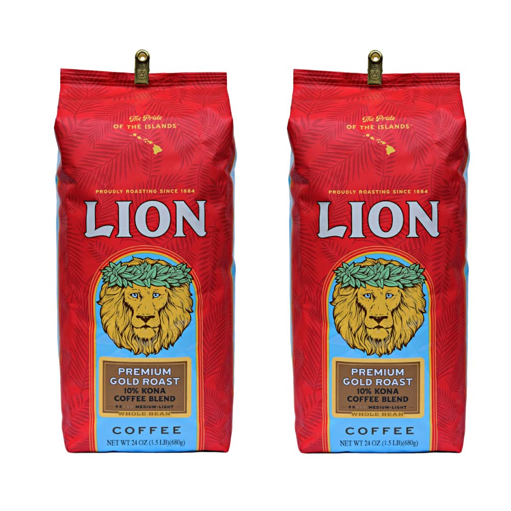 Lion Coffee Vanilla Macadamia Flavored Ground Coffee, Light Roast, Hawaiian Inspired Taste - 10 Ounce Bag