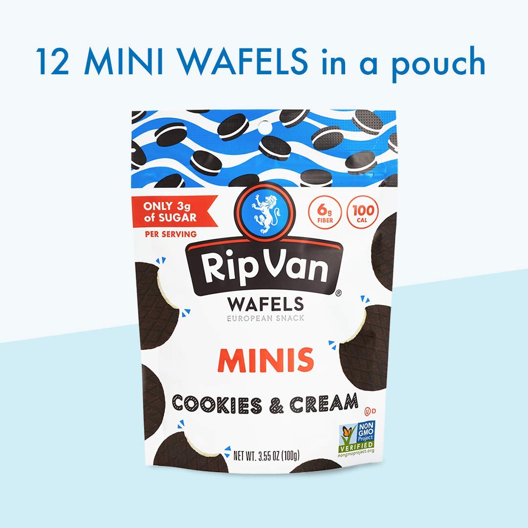 Rip Van Wafels Snack Wafels, Honey and Oats, 1.2oz, 16 Count