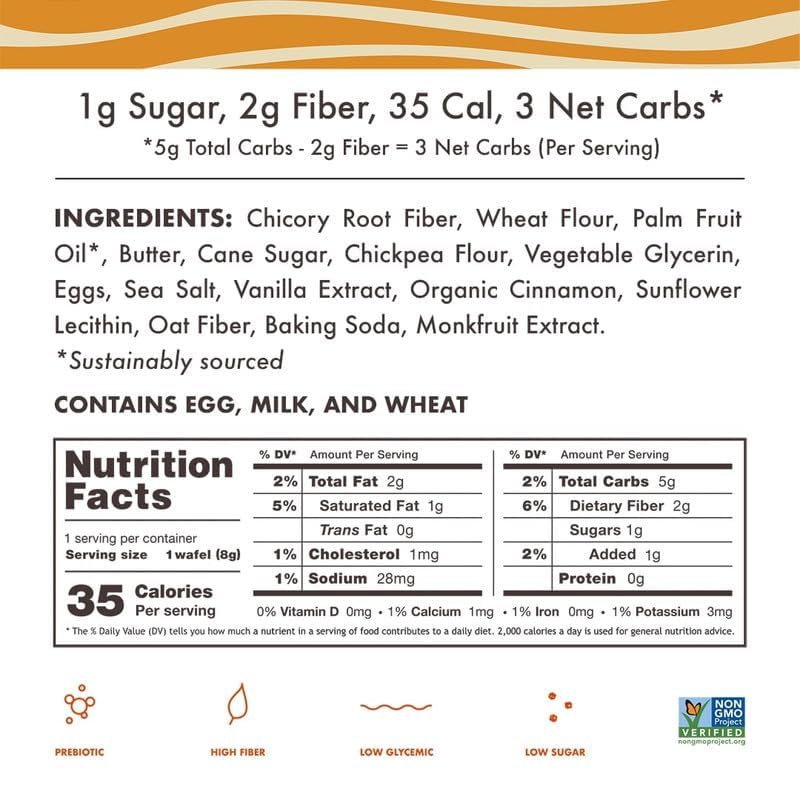 Rip Van Wafels Snack Wafels, Honey and Oats, 1.2oz, 16 Count