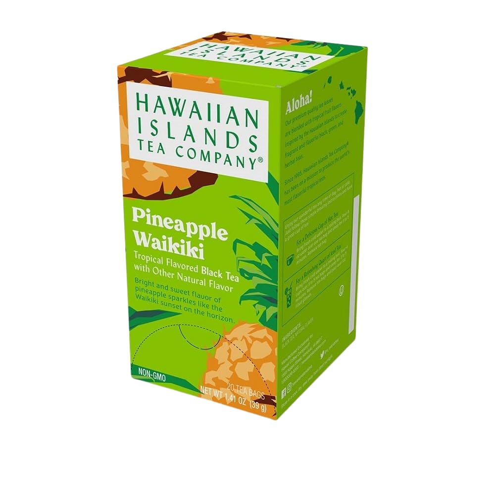 Hawaiian Islands Tea Company Mango Maui Black Tea, All Natural - 20 Teabags (1 Box)