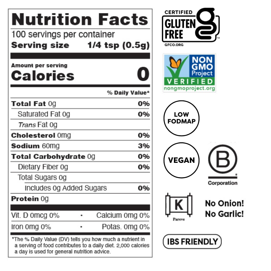 Fody Foods Taco Seasoning, 2.6 Oz, Garlic and Onion Free, Low FODMAP Certified, Gut & IBS Friendly, Vegan, Non-GMO, Gluten Free, Keto Friendly