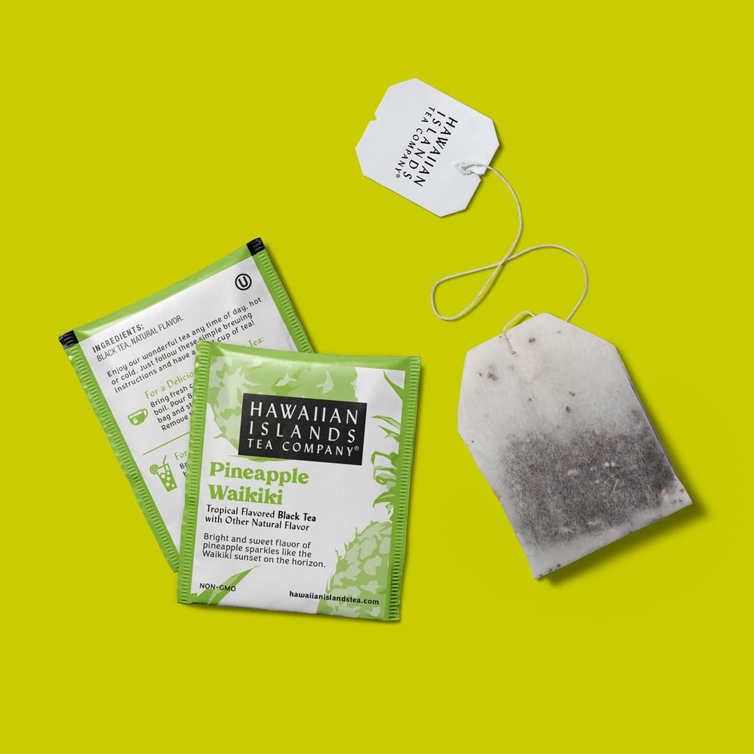 Hawaiian Islands Tea Company Mango Maui Black Tea, All Natural - 20 Teabags (1 Box)