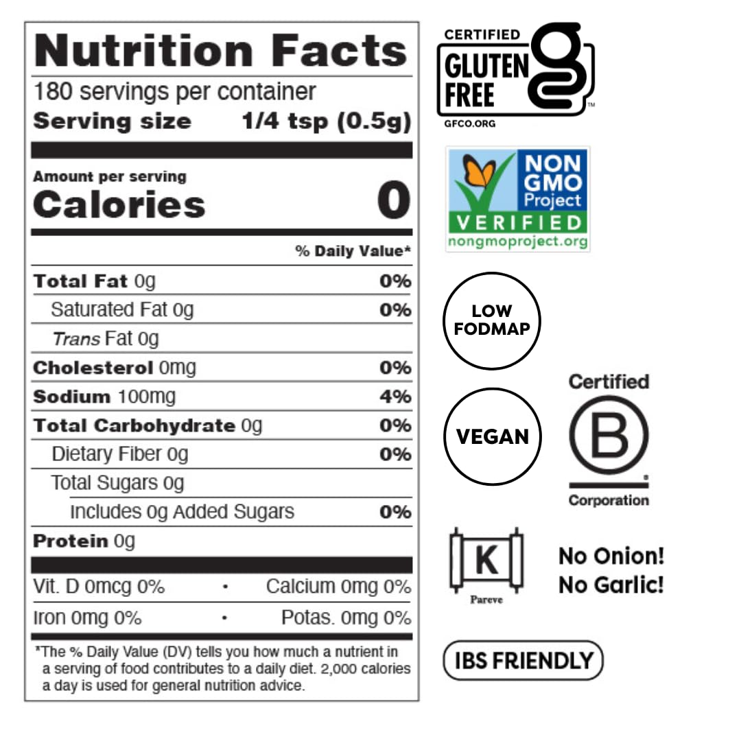 Fody Foods Taco Seasoning, 2.6 Oz, Garlic and Onion Free, Low FODMAP Certified, Gut & IBS Friendly, Vegan, Non-GMO, Gluten Free, Keto Friendly