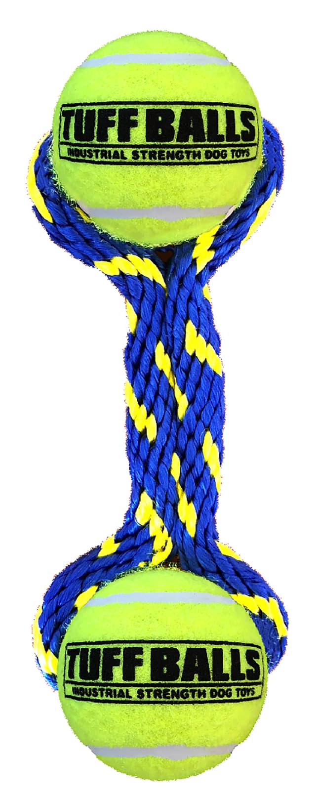 PetSport Tug Max Dog Toys | 9" Heavy Duty Braided Rope with Two 2.5" Tuff Durable Tennis Balls, Colors Will Vary (Pack of 1)