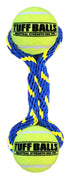 PetSport Tug Max Dog Toys | 9" Heavy Duty Braided Rope with Two 2.5" Tuff Durable Tennis Balls, Colors Will Vary (Pack of 1)