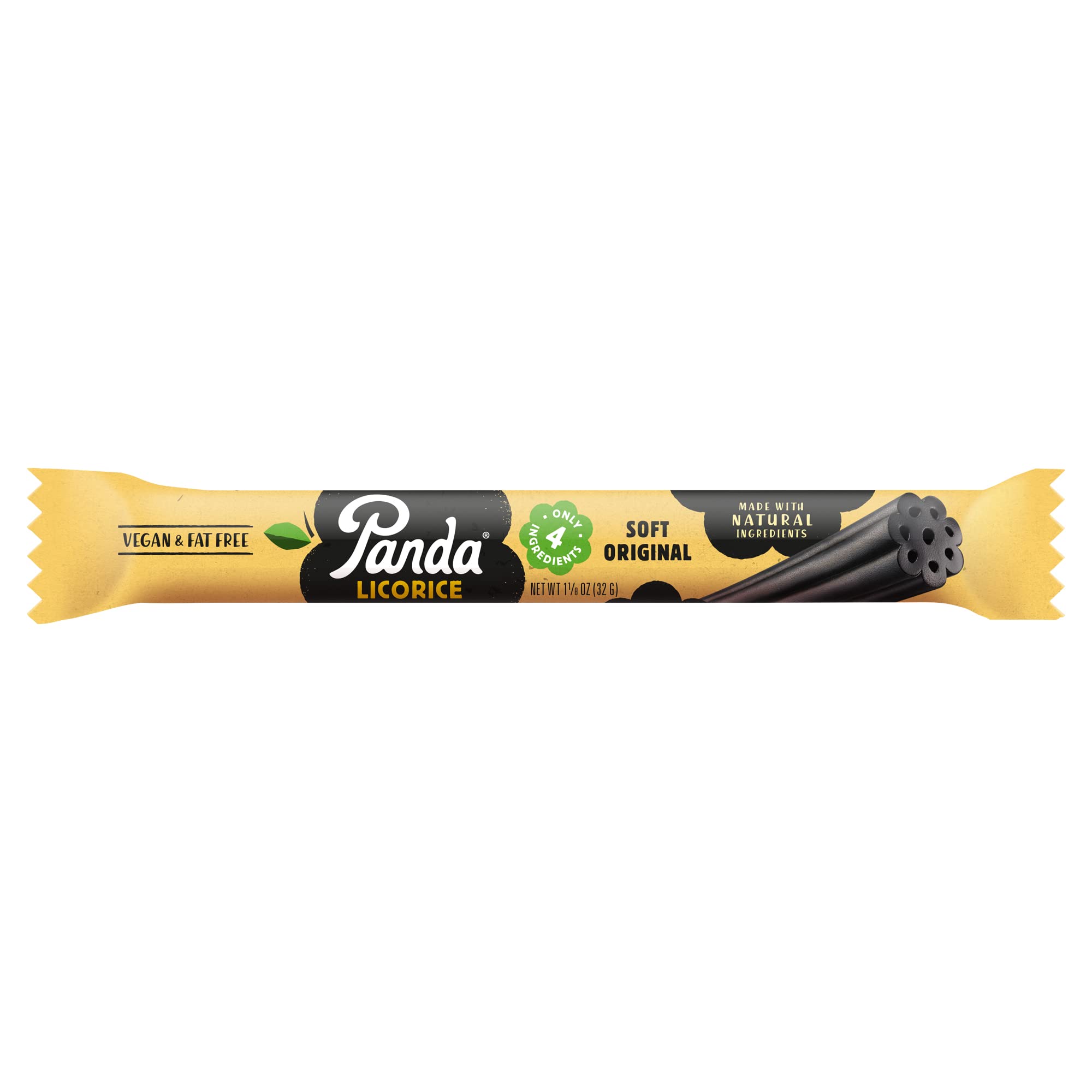 Panda ® | Natural Soft Strawberry Licorice | Licorice Candy Made with Natural Colors and Flavors | Non-GMO Project verified | Vegan & Fat Free | 32 Gr - 1,125 OZ x 20 Bars Pack