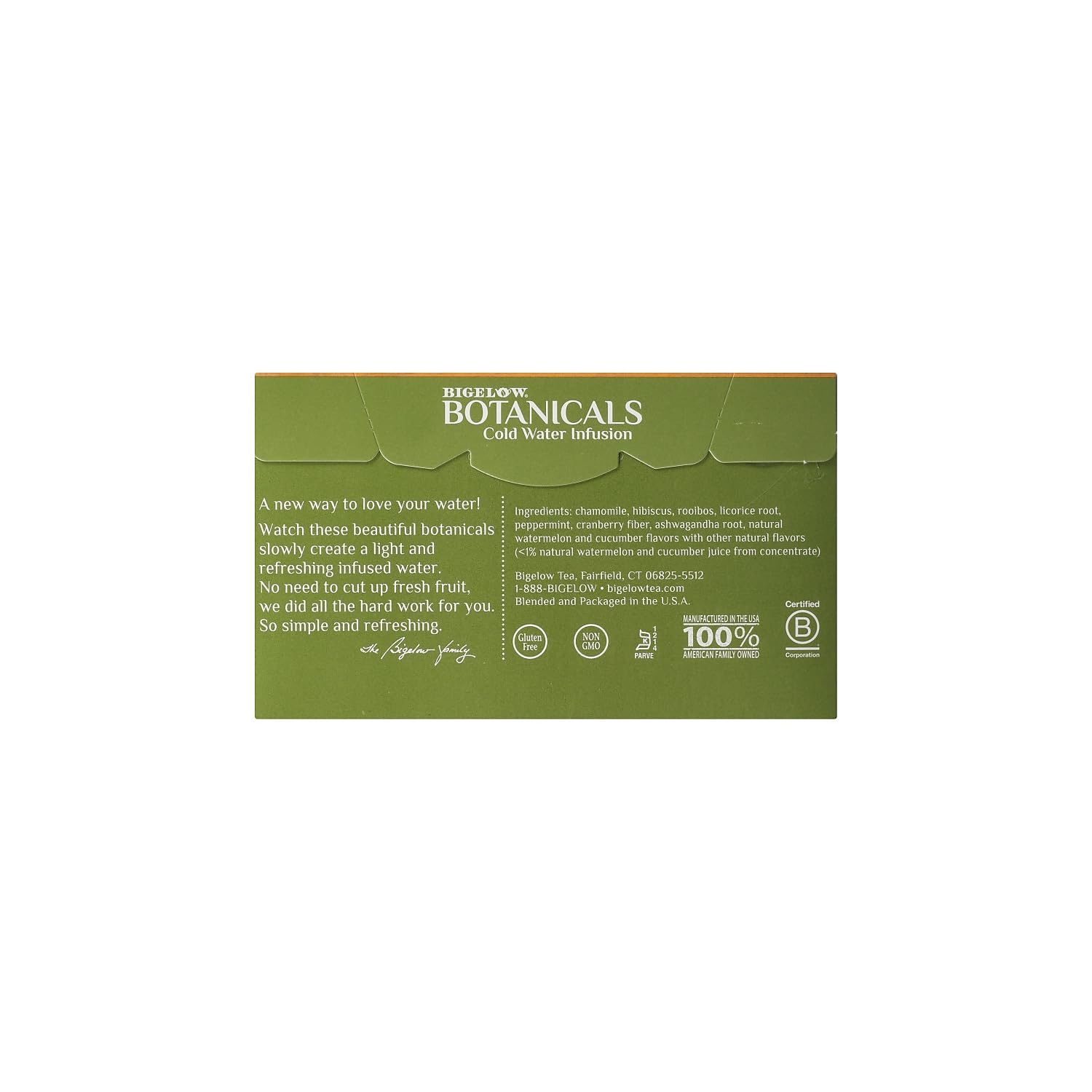 Bigelow Botanicals Cold Water Infusion Strawberry Lemon Orange Blossom Tea Bags 18 Count Box (Pack of 1), Herbal Infusion, Caffeine Free, 18 Tea Bags Total