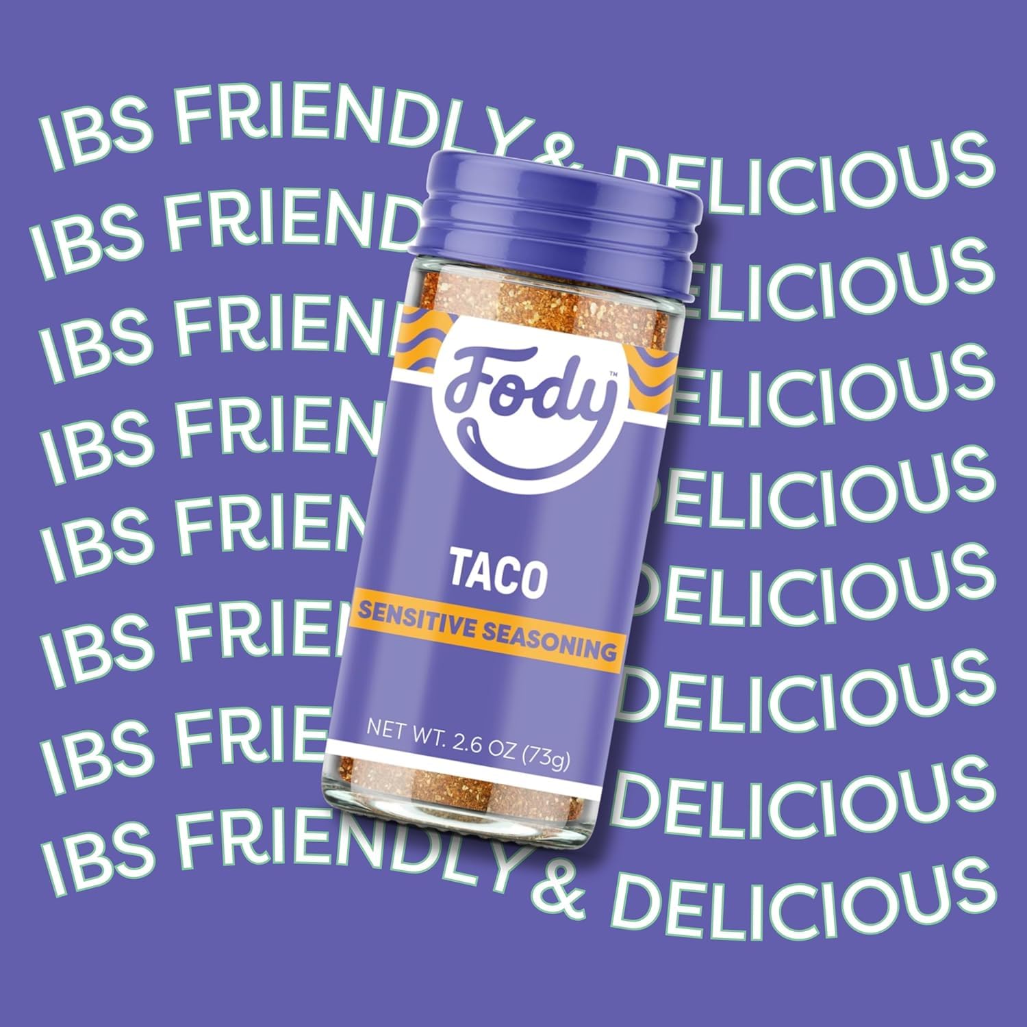 Fody Foods Taco Seasoning, 2.6 Oz, Garlic and Onion Free, Low FODMAP Certified, Gut & IBS Friendly, Vegan, Non-GMO, Gluten Free, Keto Friendly