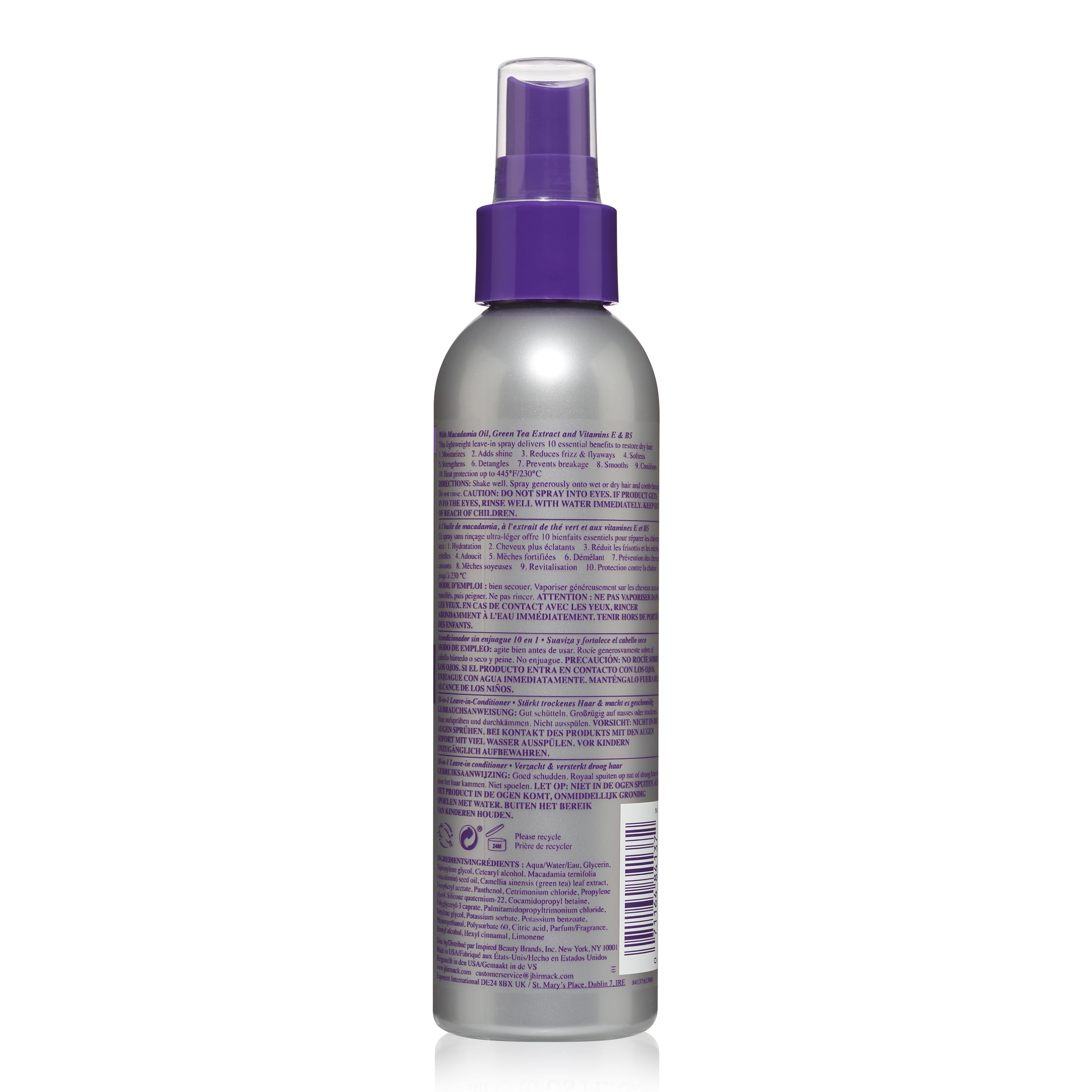 jhirmack 10-in-1 Leave-In Conditioner Spray | Heat Protectant | Detangles, Softens, Repairs & Adds Shine | Made with Vitamin E & B5