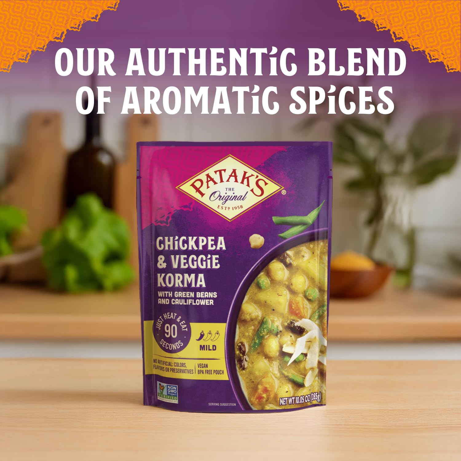 Patak’s Lentil & Veggie Tikka Masala - Vegetarian Indian Curry w/Lentils, Beans, Pumpkin, Sweet Potatoes & Vegetables - Ready-to-Eat Microwaveable Meal - Serve with Rice or Naan - 10.5oz (Pack of 6)