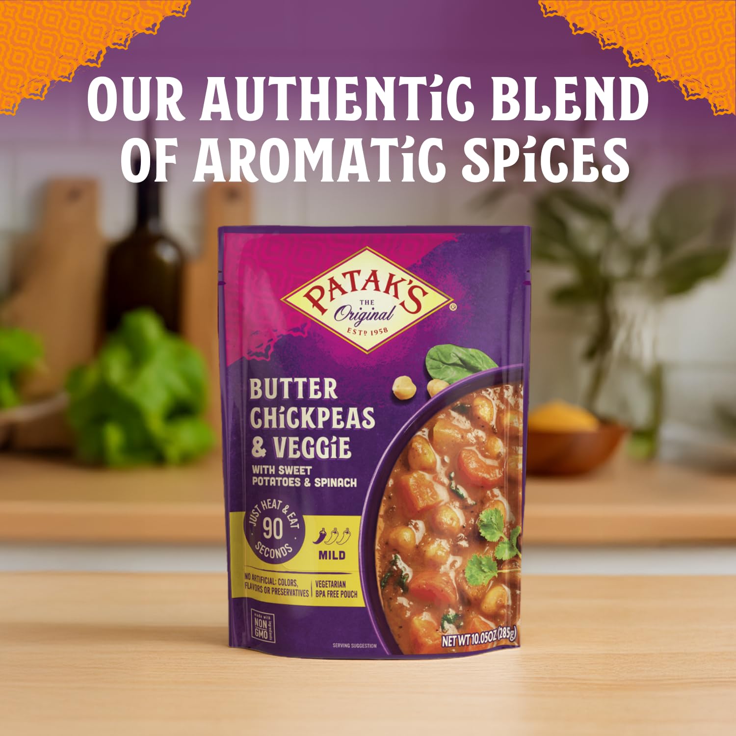 Patak’s Lentil & Veggie Tikka Masala - Vegetarian Indian Curry w/Lentils, Beans, Pumpkin, Sweet Potatoes & Vegetables - Ready-to-Eat Microwaveable Meal - Serve with Rice or Naan - 10.5oz (Pack of 6)